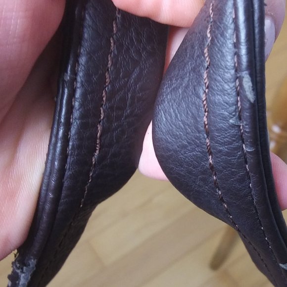 Tignanello Leather suede color block handbag   FLAWS  on Handles lots of wear - Picture 16 of 16